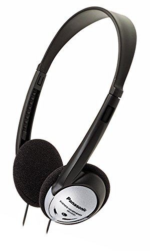 Panasonic On-Ear Stereo Headphones RP-HT21 (Black & Silver) Lightweight and Comfortable, Powerful Bass