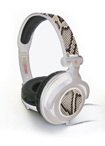 Maxell 190228 Amplified B/W Python Headphones - White Band