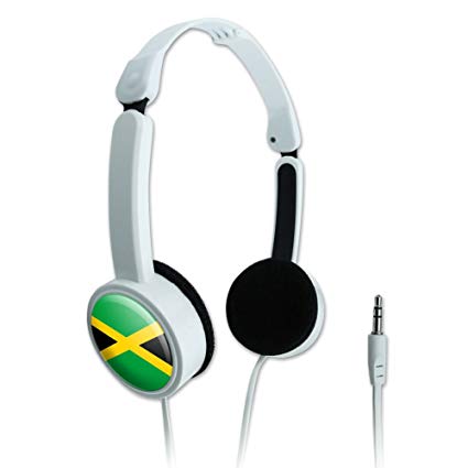 Novelty Travel Portable On-Ear Foldable Headphones Country National Flag J-N - Jamaica National Country Flag