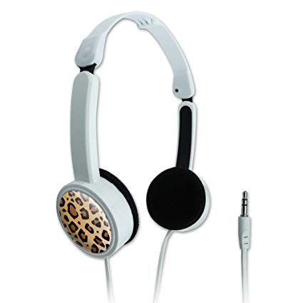 Leopard Print Animal Spots Novelty Travel Portable On-Ear Foldable Headphones