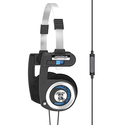 Koss Porta Pro with Microphone & Remote | On-Ear Headphones | Deep Bass | Collapsible Design