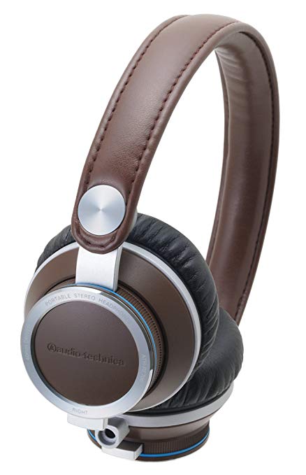 Audio Technica ATHRE700 BW On-Ear Headphones, Brown