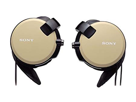 Sony Clip-on Stereo Headphones With Double Retractable Cord | MDR-Q68LW T Brown (Japanese Imports)