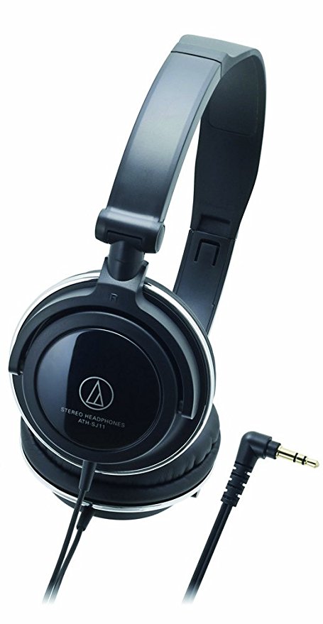 Audio Technica ATH-SJ11 Audio Headphones, Black