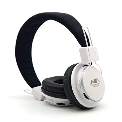 Multifunctional Kids Headphones, GranVela A809 Foldable Headset with Built-in FM Radio, Micro SD Card Player and Detachable Cable - White