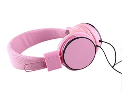 YouthCamp Stereo Lightweight Folding Portable Headphones, Extremely Soft Ear Pad, Noise Cancelling Cute Earphones(Pink)