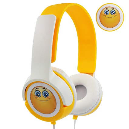 Biiolo Kids Headphones, Wired On-Ear Headphones with Microphone for Children,Girls,Boys,Teens, Adults, Adjustable Over Ear Headsets,for iPad Cellphones Computer MP3/4, i37,Yellow