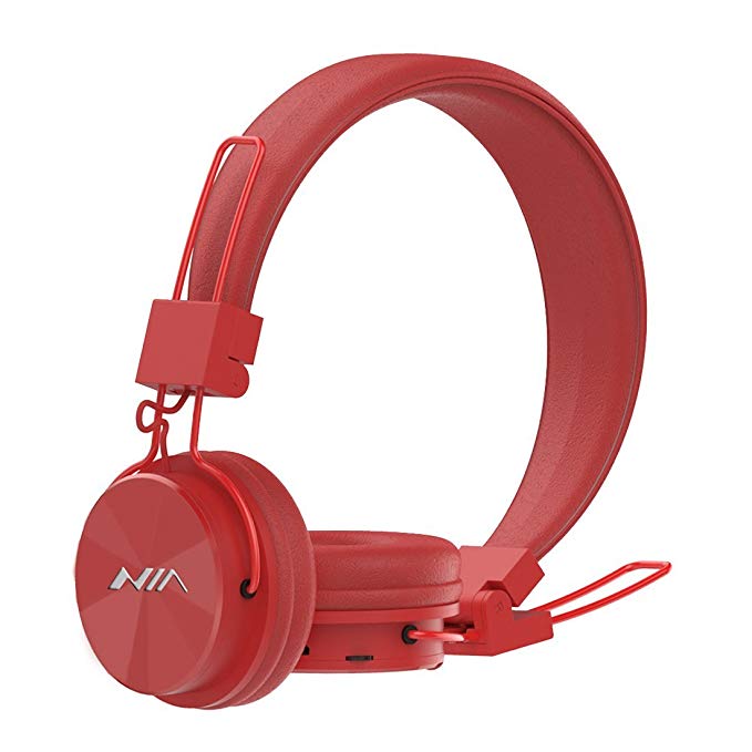 GranVela Wireless Bluetooth Portable Headphones X3 Foldable Classic On-Ear Stereo Headset with Microphone, FM Radio, MicrophoneroSD Player, AUX for iPhone, Samsung Galaxy, Android - Red