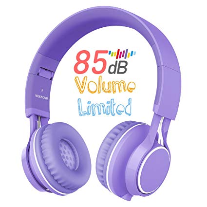 Kids Headphones, HD30 Volume Limiting Children Headset with Microphone for Girls Boys and Tablets Computer Laptops IOS Android Smartphone (Purple)