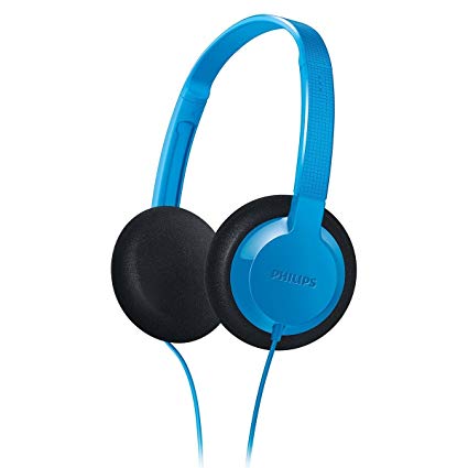 Philips Kids On-Ear Headphones with Ergonomic Headband, Designed to Fit and Grow with Kids, Blue (Non-Retail Packaging)