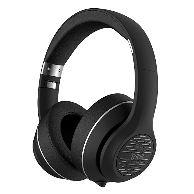 Bluetooth Headphones Over Ear, Tribit XFree Tune Hi-Fi Stereo Wireless Headset with Rich Bass, 24 Hours Playtime, 2X40mm Drivers, Bluetooth 4.1 CSR Chips, 3.5mm Aux Support, Black