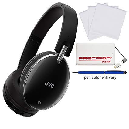 JVC HA-S90BN Noise Cancelling On-Ear Bluetooth Headphones (Black) with Portable Charger + Stylus Pen + (3) Cleaning Cloths Kit