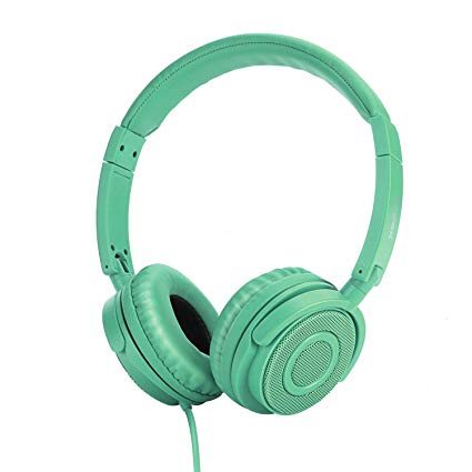 On Ear Headphones, Vogek Lightweight and Foldable On Ear Headphones with 1.5M Tangle-Free Cord and Microphone - Cyan