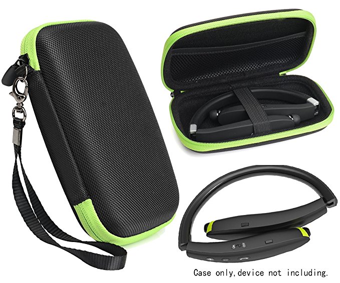 Wireless Foldable Neckband Bluetooth Headphones Case for NEXGADGET, SMARTOMI Hap-2, EGRD, HOBEST, MOCHE, Fetta, dostyle, Senbowe, Levin,Dylan, pkman, Bestyoyo, Atc, VICTA, AVIVANT, souldio, Green zip