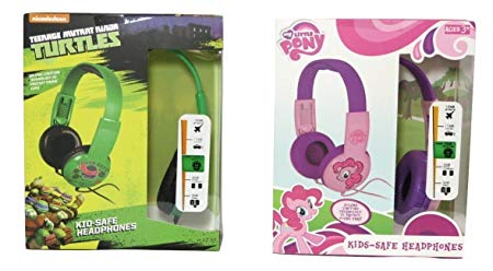 Sakar My Little Pony and TMNT Kid-Safe Headphones Bundle