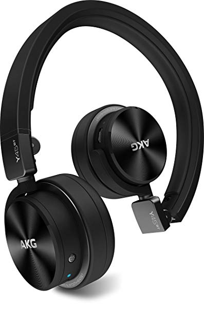 AKG Y45BT Black Mini On-Ear Wireless Bluetooth Headphone with NFC and By-Pass Cable, Black