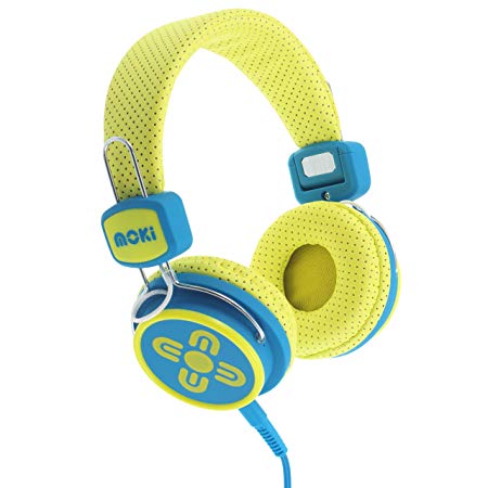 Moki ACCHPKSYB Kid Safe Volume Limited Headphones, Yellow/Blue